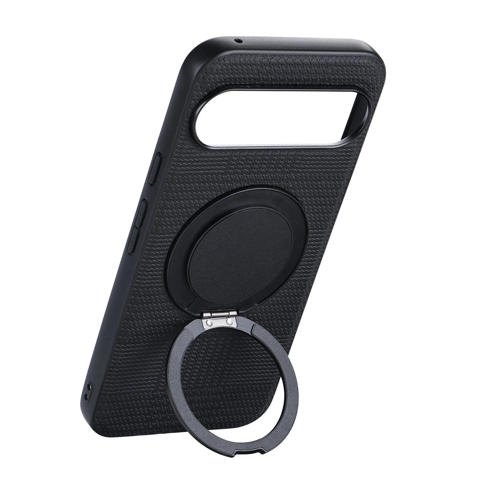Prestige Weave MagSafe Kickstand Case showing hands-free stand feature