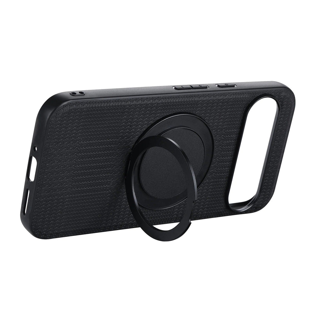 Back of Prestige Weave MagSafe Kickstand Case with built-in stand