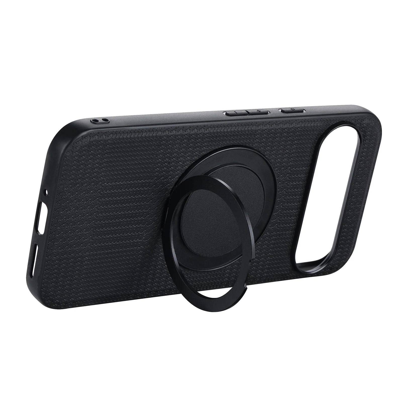 Back of Prestige Weave MagSafe Kickstand Case with built-in stand