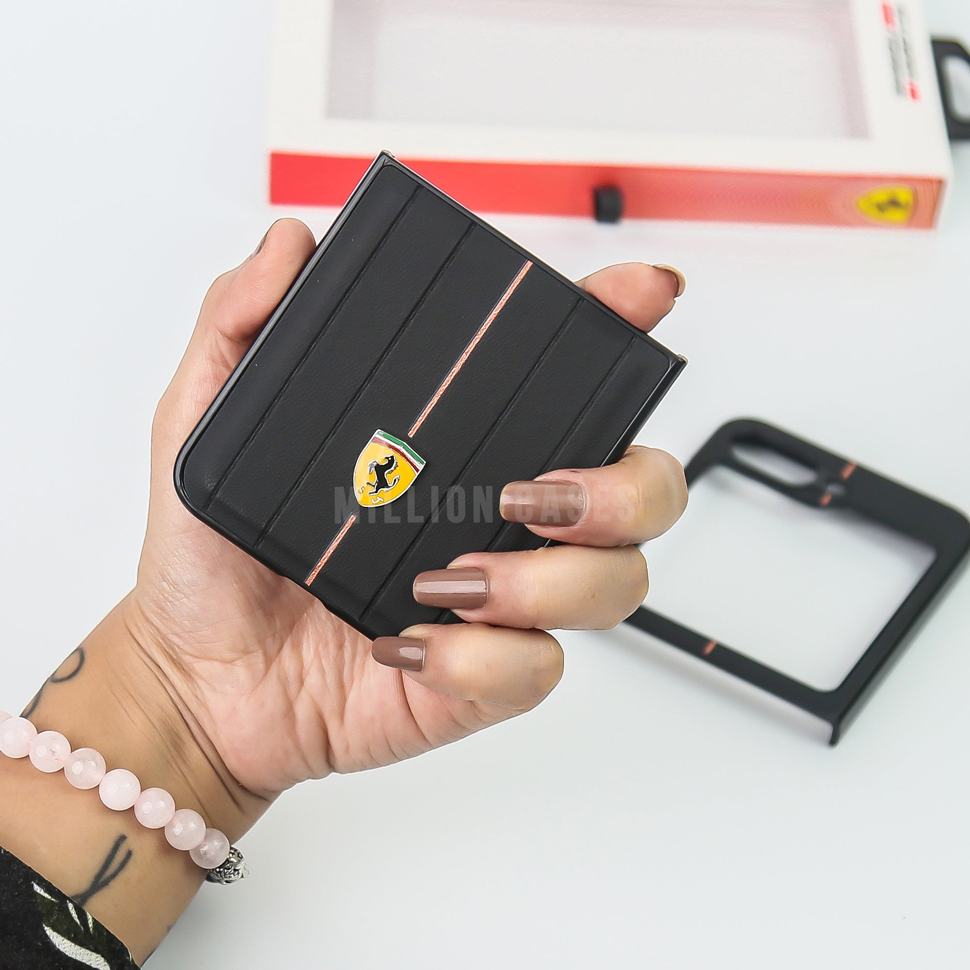 Galaxy Z Flip5 Premium Leather Ferrari Case