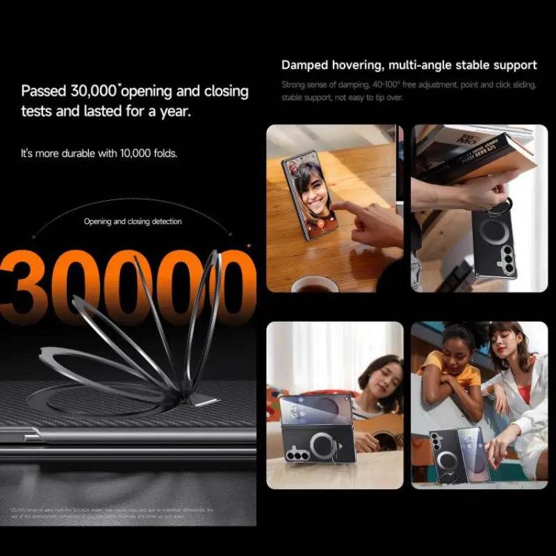 Galaxy Z Fold7 Infinity Luxe Leather Kickstand Case - Million Cases 