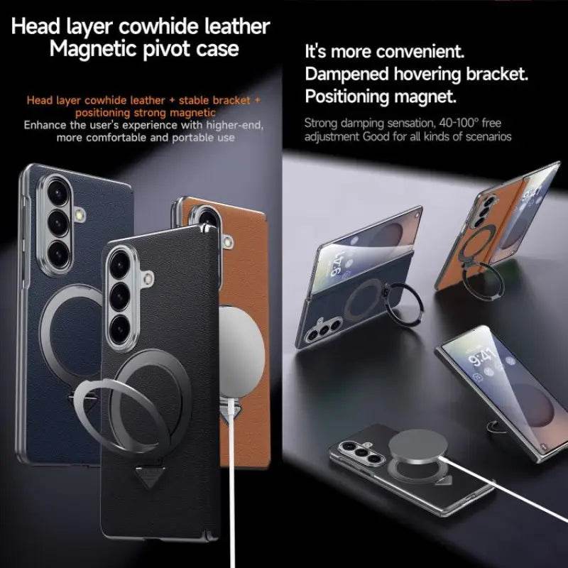 Galaxy Z Fold7 Infinity Luxe Leather Kickstand Case - Million Cases 