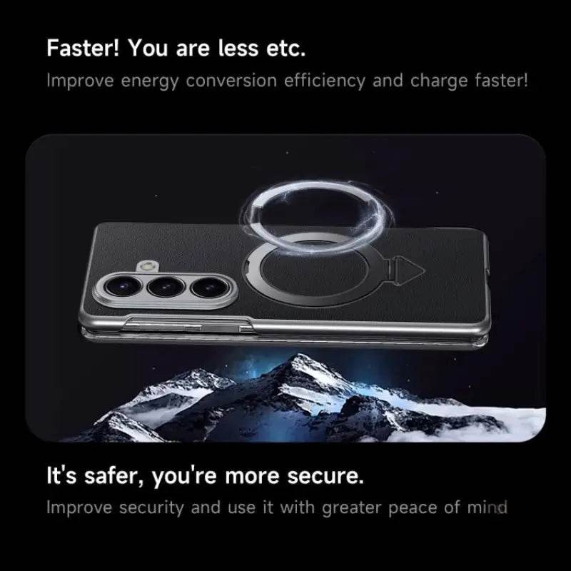 Galaxy Z Fold7 Infinity Luxe Leather Kickstand Case - Million Cases 