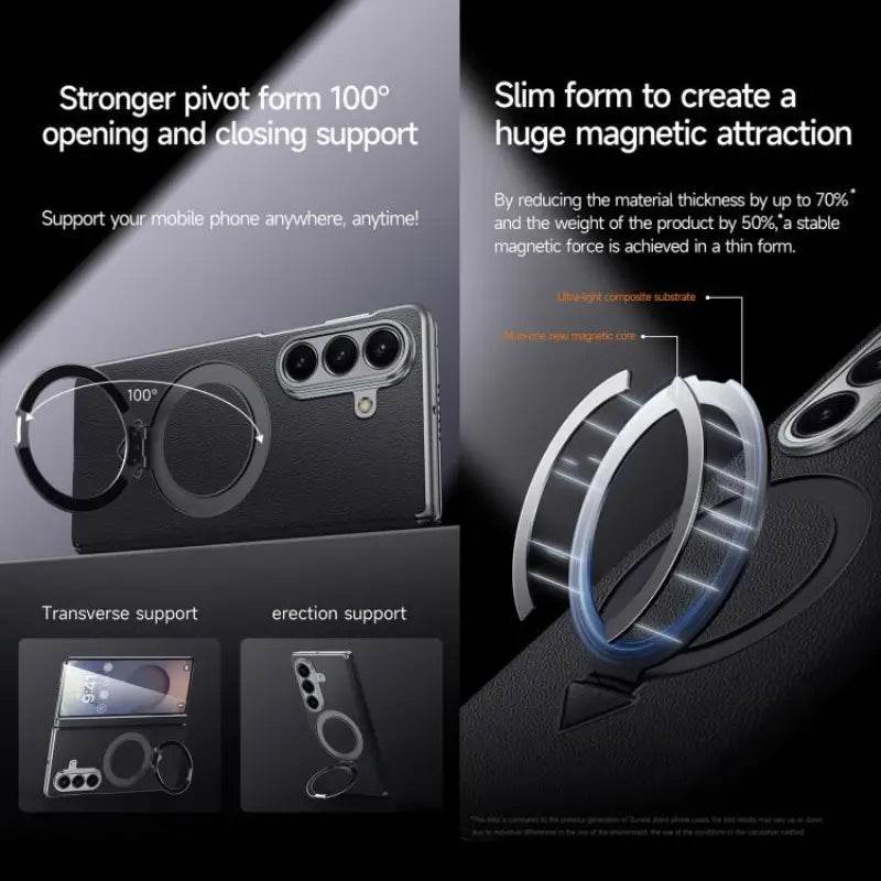 Galaxy Z Fold7 Infinity Luxe Leather Kickstand Case - Million Cases 