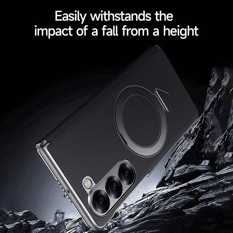 Galaxy Z Fold7 Infinity Luxe Leather Kickstand Case - Million Cases 