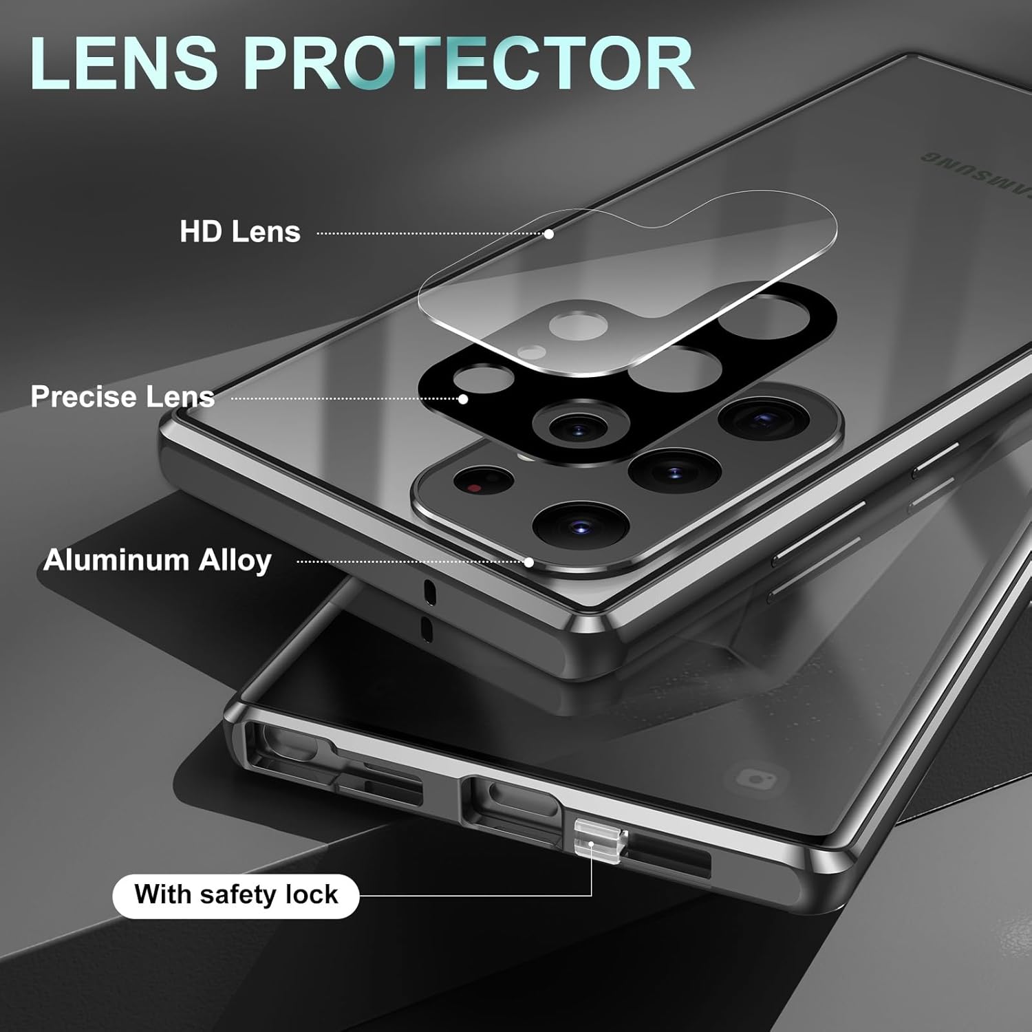 Dual Privacy Glass Metal Bumper Case  - 360 Protection