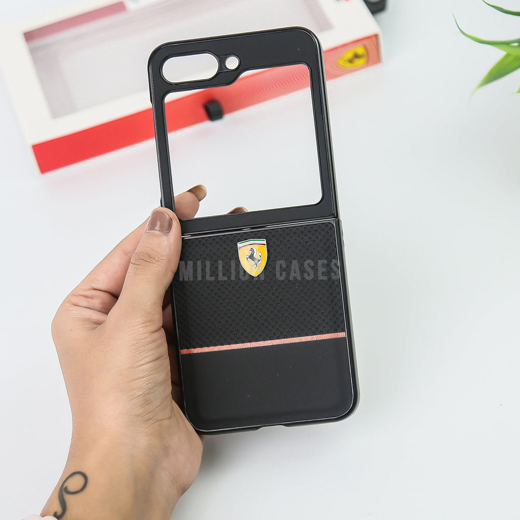 Galaxy Z Flip5 Premium Leather Ferrari Case