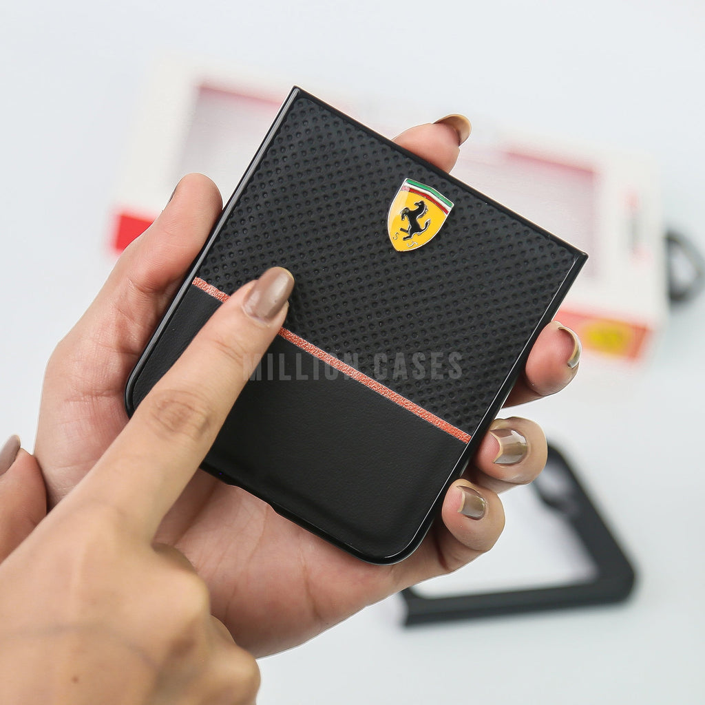 Galaxy Z Flip5 Premium Leather Ferrari Case
