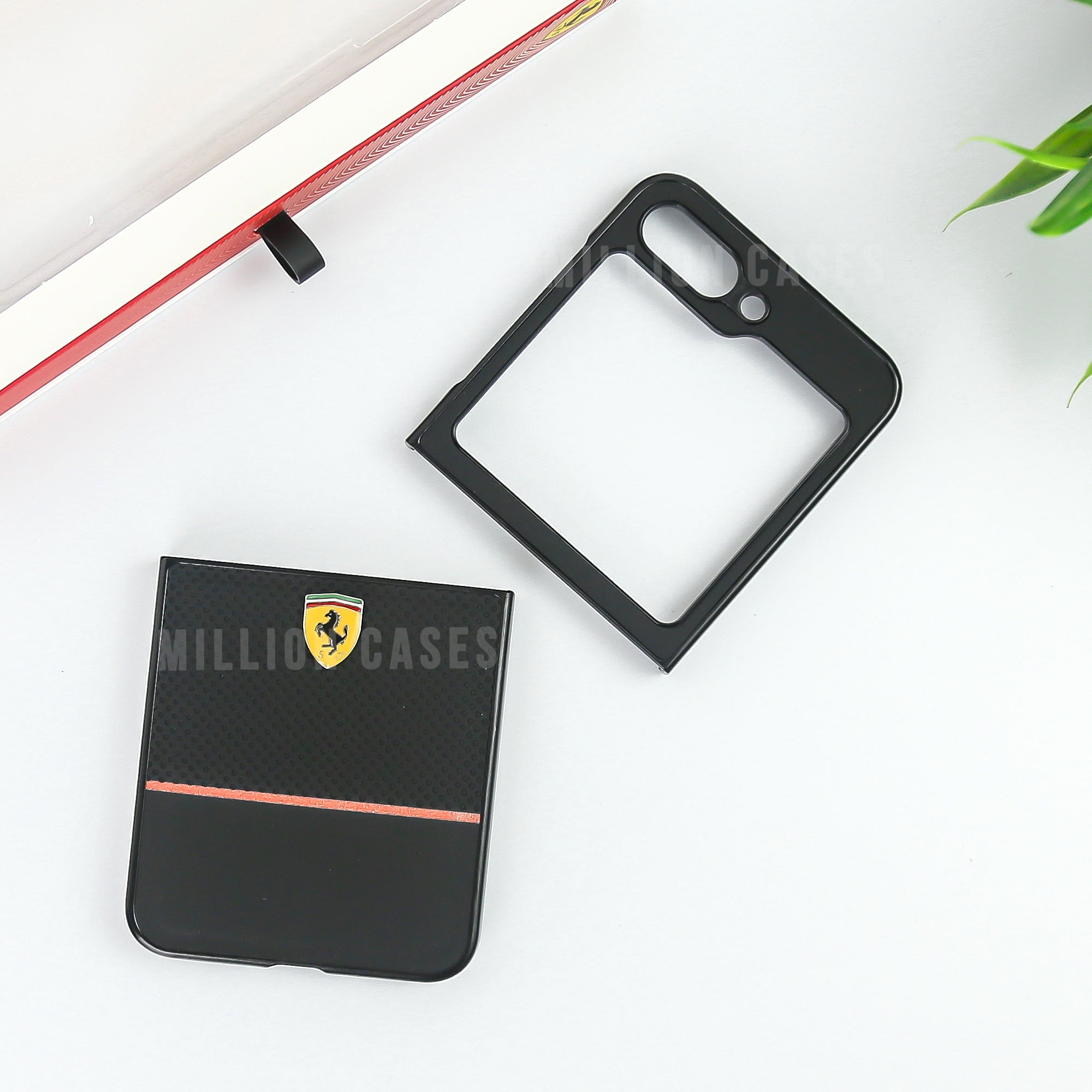 Galaxy Z Flip5 Premium Leather Ferrari Case