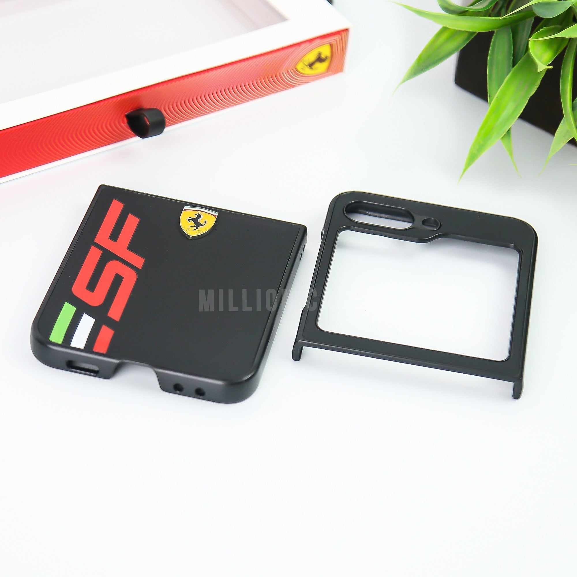 Galaxy Z Flip5 Premium Leather Ferrari Case