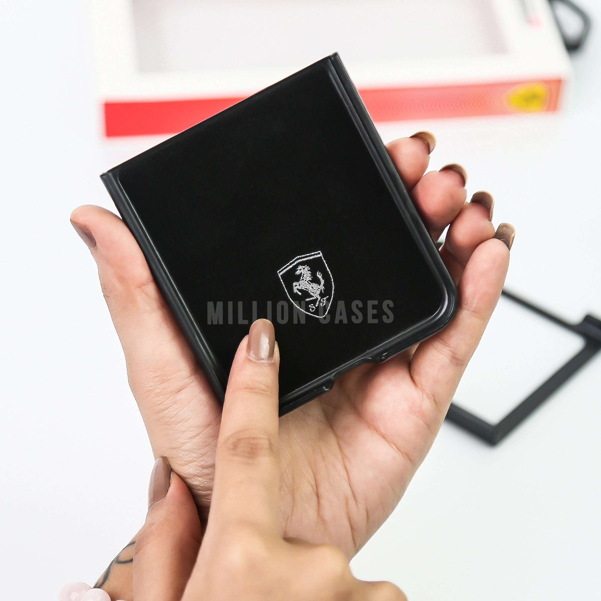 Galaxy Z Flip5 Premium Leather Ferrari Case