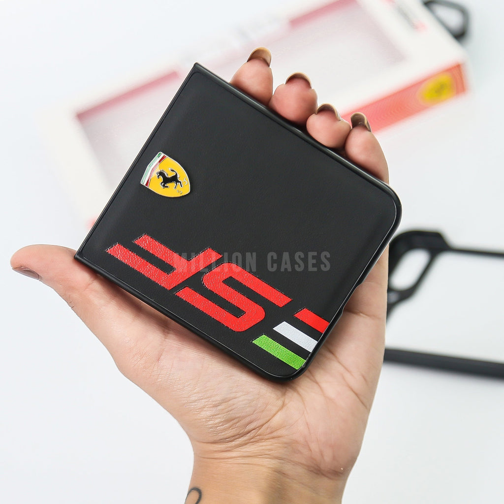 Galaxy Z Flip5 Premium Leather Ferrari Case