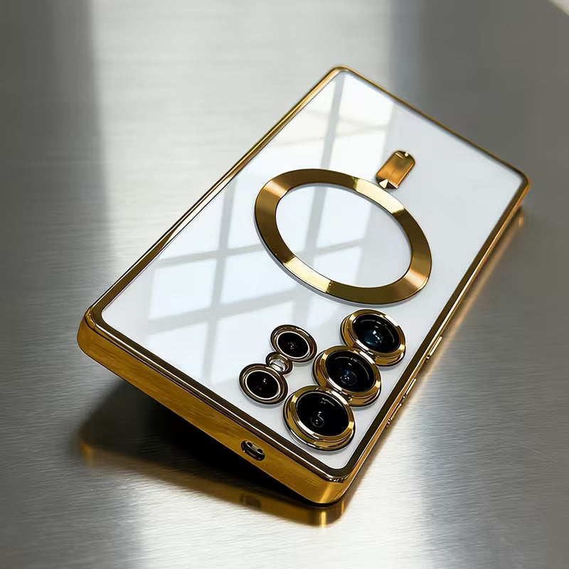 Galaxy Infinity Clear Magnetic Case (golden)