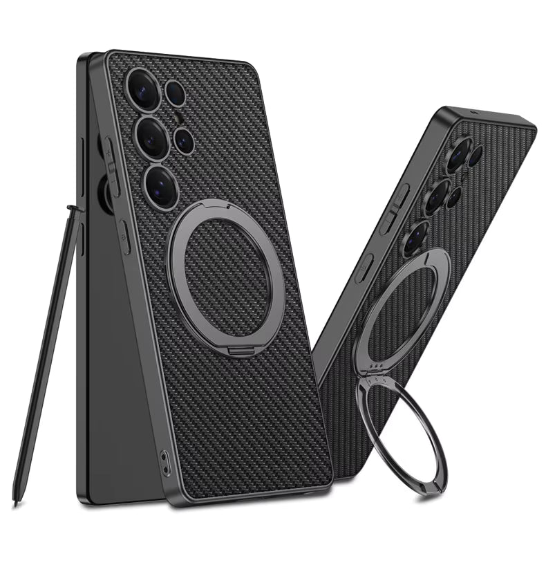 Premium Rotatable 360° Alloy Bracket Magnetic Charging Case.