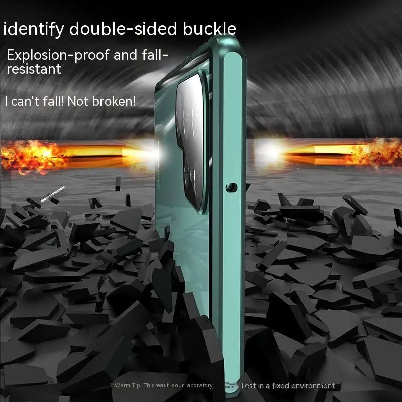 Dual Privacy Glass Metal Bumper Case  - 360 Protection