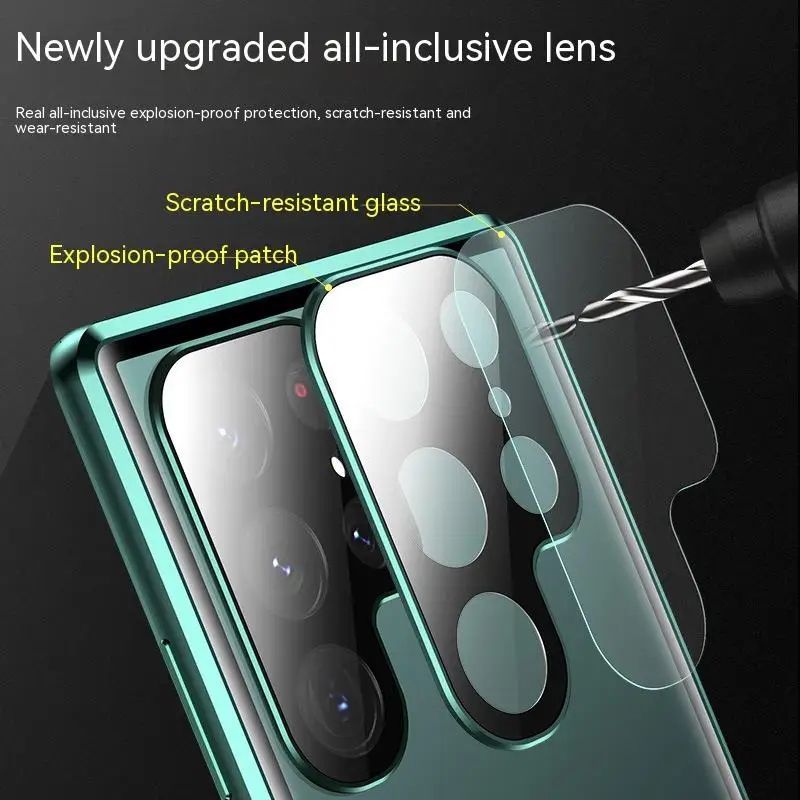 Dual Privacy Glass Metal Bumper Case  - 360 Protection