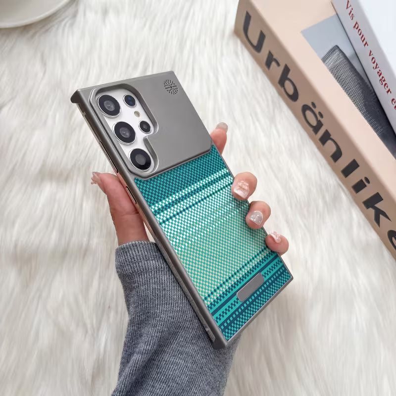 Luxury woven phone case with MagSafe magnetic charging support