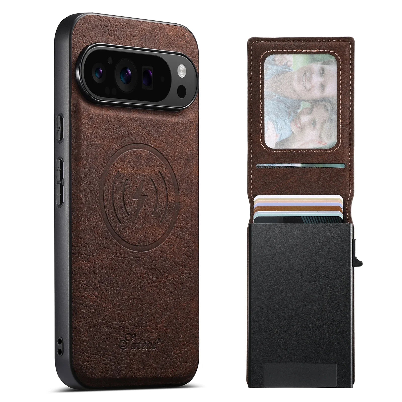 Leather Case with Detachable Wallet Stand For Pixel Series