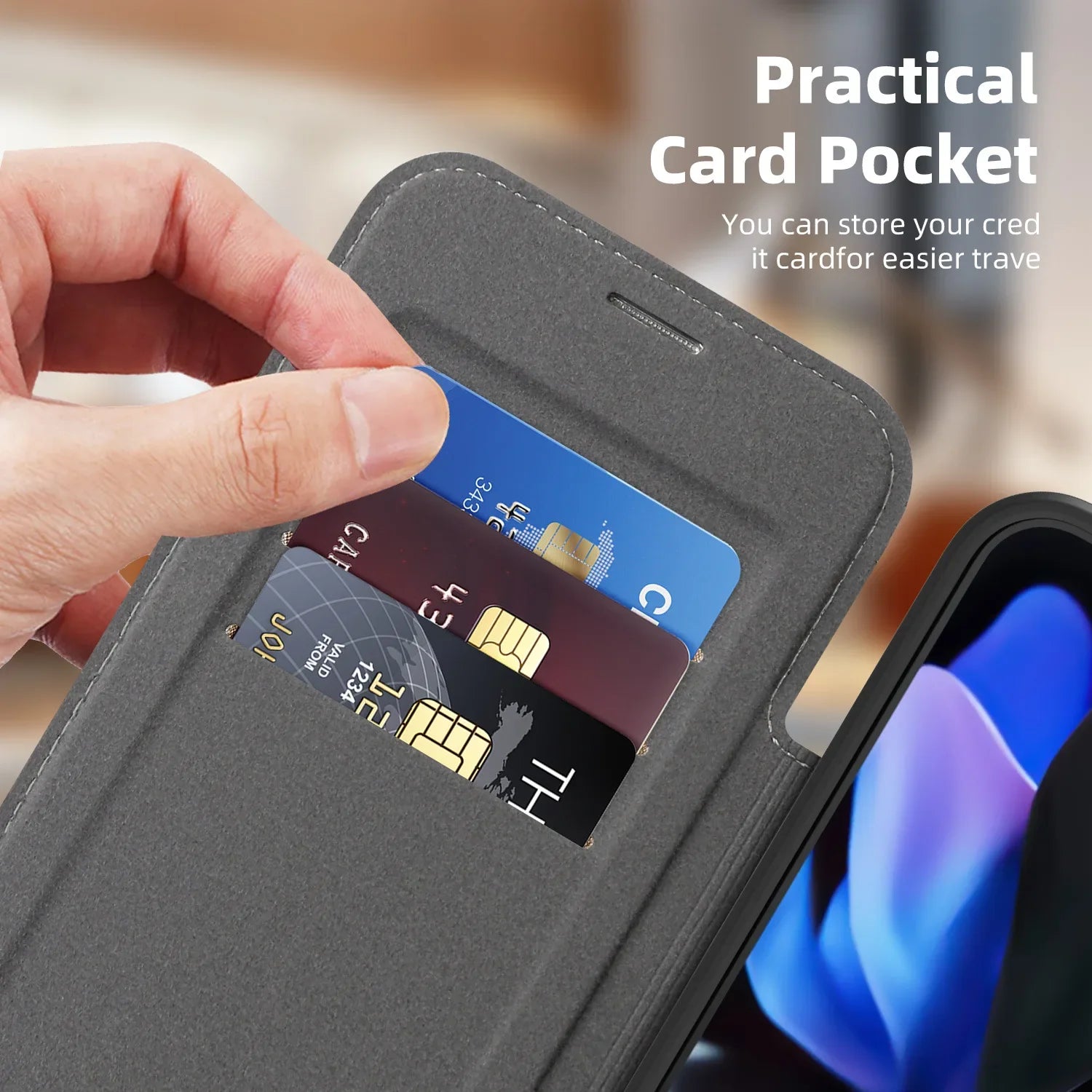 MagSafe Leather Wallet Flip Case - The Pixel Store