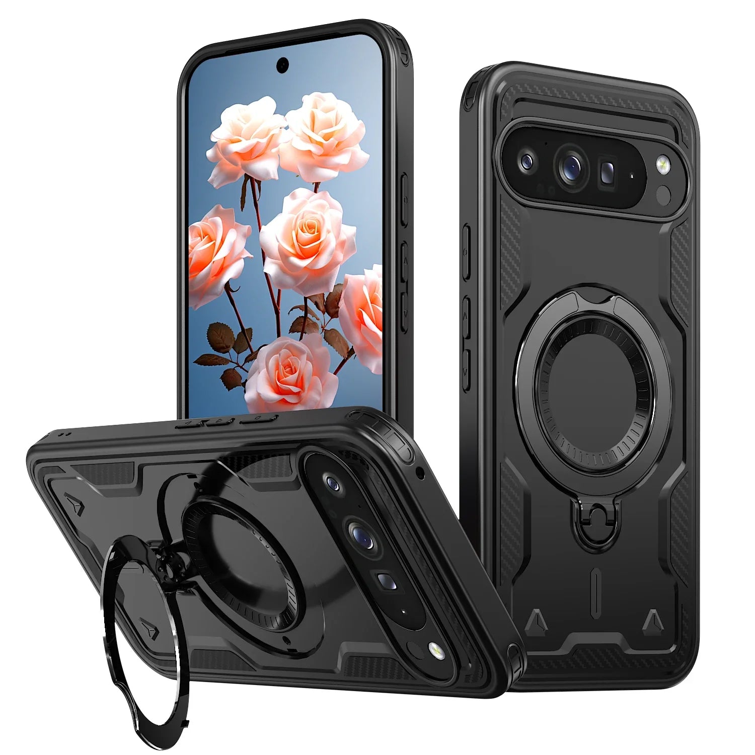 Magnetic Ring Case with 360° Grip - The Pixel Store