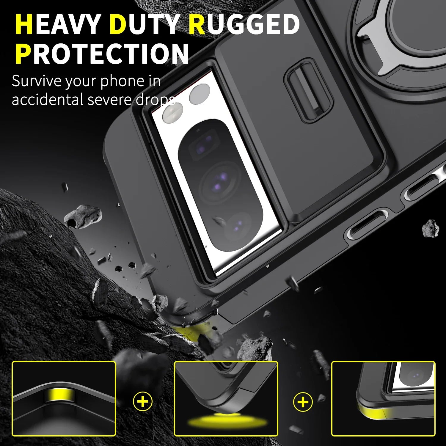 Magnetic Armor Case with Kickstand - The Pixel Store