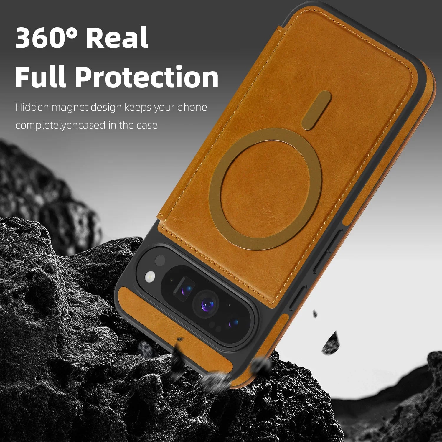 MagSafe Leather Wallet Flip Case - The Pixel Store